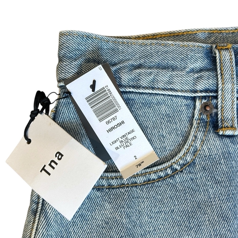 NWT Aritzia Tna Hiroshi Denim Mini Skirt in Light Vintage Blue Women’s 2 - Picture 3 of 5